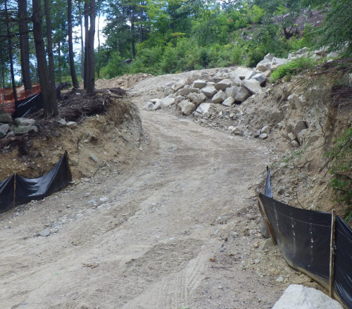 Steep driveway cut