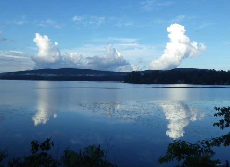 Distant tall clouds beyond Province Lake, Maine