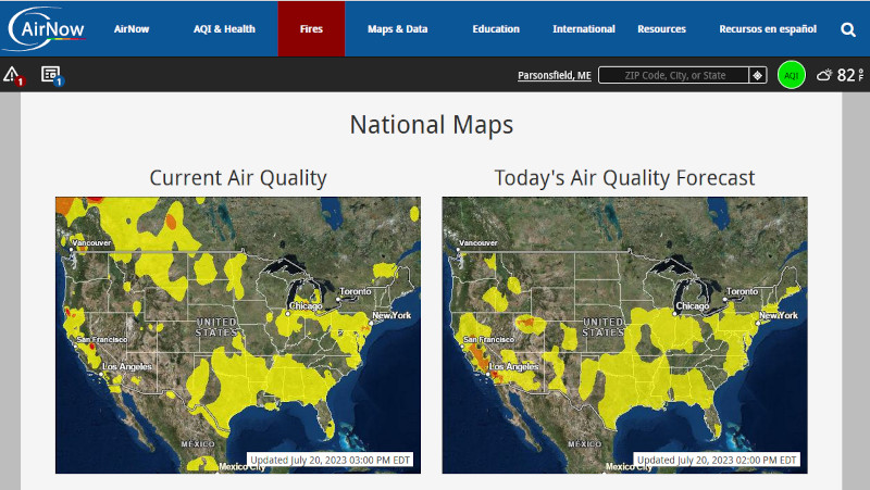 AirNow map