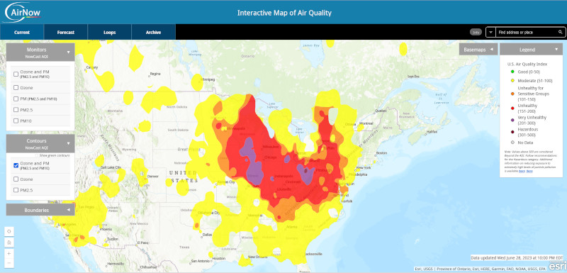 AirNow map